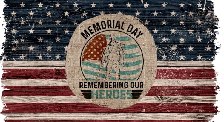 Honor the Fallen - rustic memorial day image on an American flag background https://www.publicdomainpictures.net/en/view-image.php?image=390861&picture=memorial-day-poster