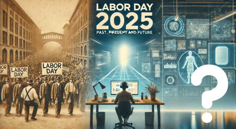 Happy Labor Day 2025! Image created by OnYourMark.com using DALL-E with modifications in Canva.com